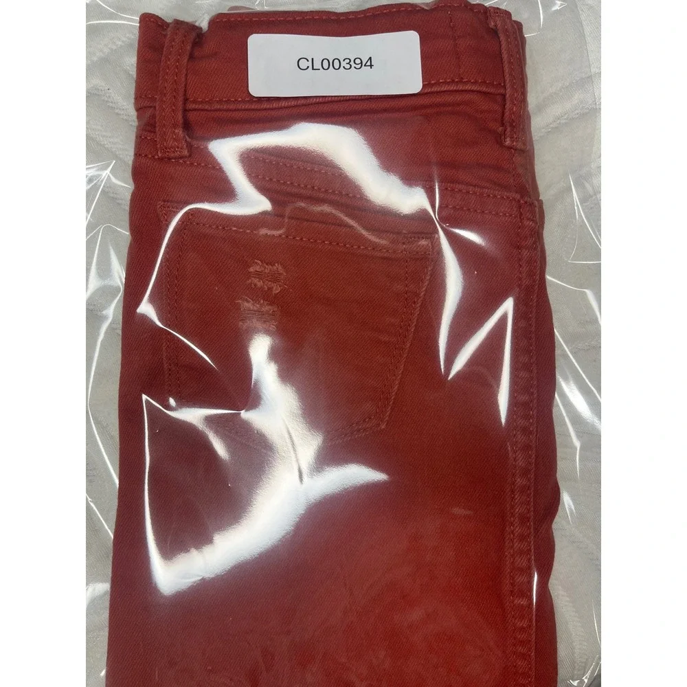 Old Navy Kids Burnt Orange Distressed Denim Mini Skirt Size‎ S 6-7 waist adjust